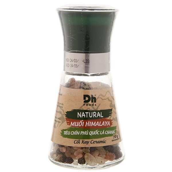 Muối Himalaya Tiêu Chín Phú Quốc Lá Chanh DH Food (70g) - Hũ