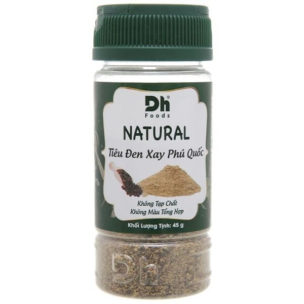 Tiêu Đen Xay Phú Quốc Natural DH Food (45g) - Hũ