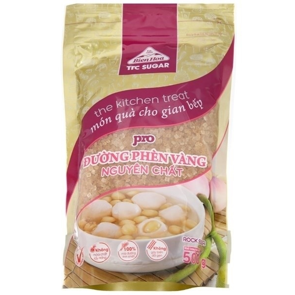 Đường Phèn Vàng Thiên Nhiên Biên Hòa (500g) - Bịch