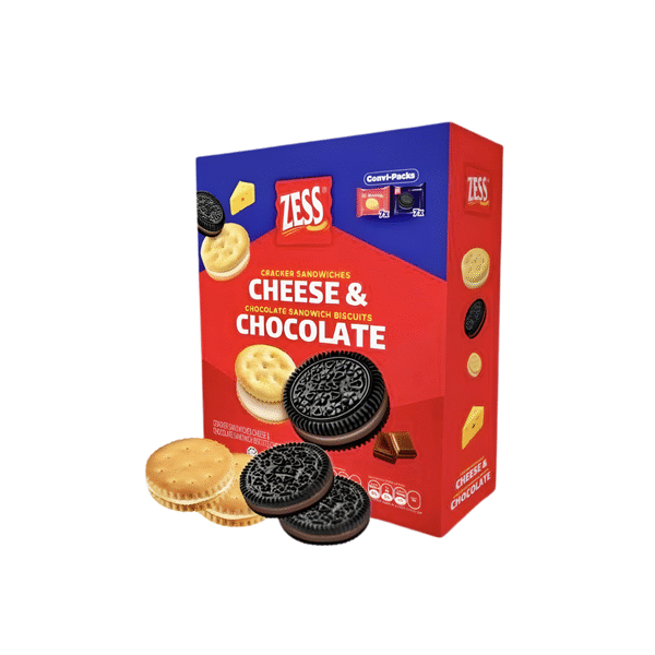 Bánh Quy Kẹp Kem Vị Phô Mai & Socola Zess (256.20g) - Hộp