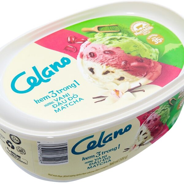 Kem 3 In 1 Vani Đậu Đỏ & Matcha Celano (500g) - Hộp