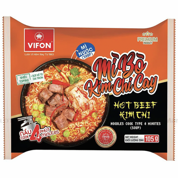 Mì Bò Kim Chi Cay Vifon (105g) - Ly