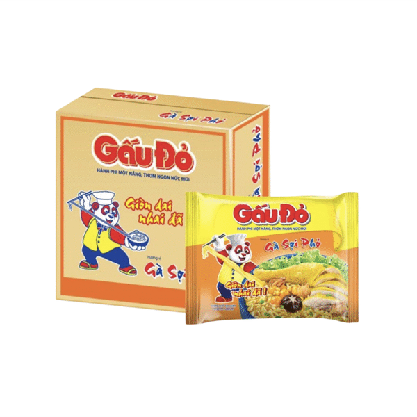Mì Ăn Liền Gà Sợi Phở Gấu Đỏ - Thùng
