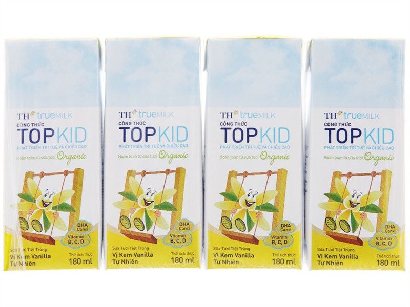 kiotviet_542e857b24e05a24024defc2000c2ca1 Sữa Tươi Tiệt Trùng Vị Kem Vanilla Topkid (180mlx4) - Lốc - Ảnh 1