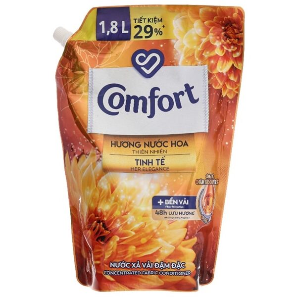 Nước Xả Vải Đậm Đặc Hương Nước Hoa Thiên Nhiên Tinh Tế Comfort (1.8 l) - Túi