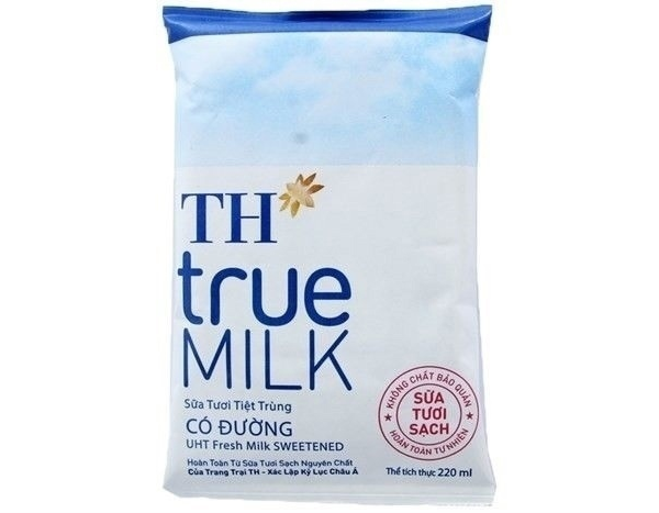 Sữa Tươi TH True Milk Ít Đường 220ml ( Bịch) - Bịch