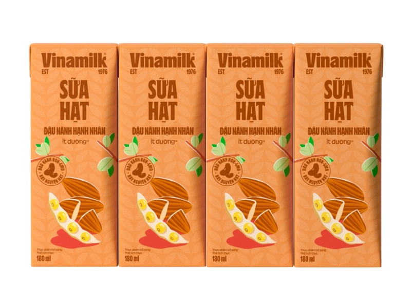 kiotviet_856fe8194642a8fd09954bcb8657a801 Sữa Đậu Nành Hạnh Nhân Ít Đường Vinamilk (180ml) - Hộp - Ảnh 1